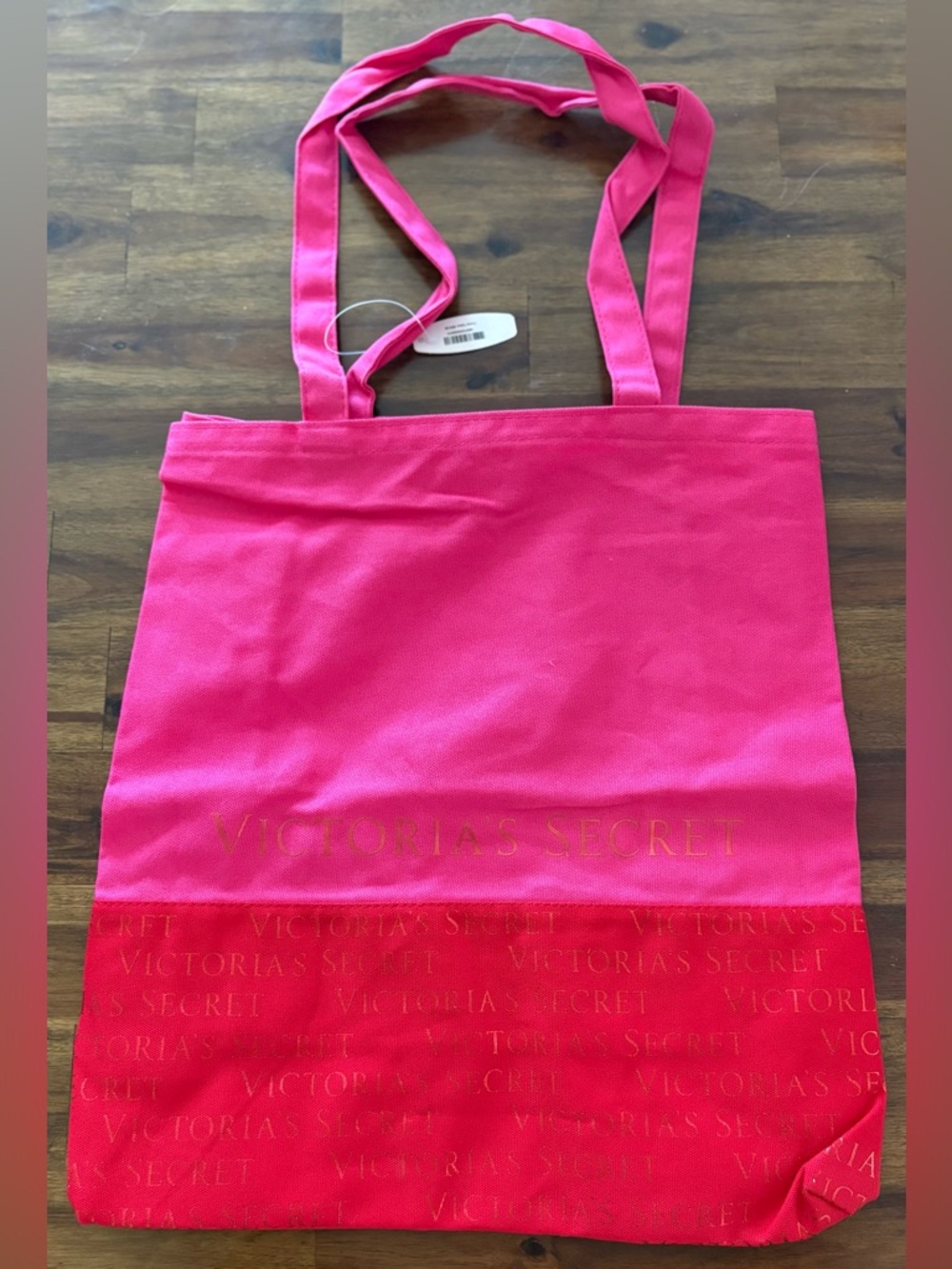 NWT Victoria's Secret Pink and Red Canvas Tote Bag